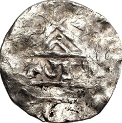 Boleslaw the Brave, hybrid denarius, type +JIVA, about year1015.