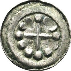 Polish or Saxony imitation (?) of anonymous „cross denarius” with pearl cross