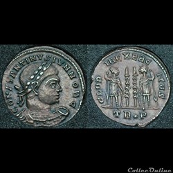 Nummus Constantin II GLOR IA EXERC ITVS
