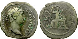 Hadrian | 134-138 AD | Laureate/Roma on shield