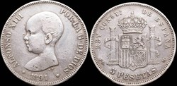 Alfonso XIII | 1891 | 5 Pesetas