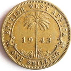 Colonial West Africa | 1943 | George VI | Shilling
