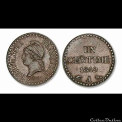 1 centime 1849 Duprè