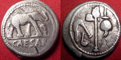 JULIUS CAESAR AR Denarius Elephant 49-44 BC