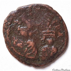 Héraclius et Héraclius Constantin Follis émis à Isaura (vs 616-617) Sear 848
