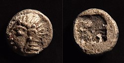 Ionie, Kolophon, VIe siècle av.jc. (AR) Tétartémorion à la tête archaïque