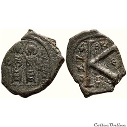 Justin II et Sophie émis à Thessalonique Anno ? (569-570) Demi-follis - Sear 366