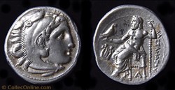 Drachme au Type d'Alexandre le Grand sous le règne de Philip III (322-319 av. jc) - à La Lyre