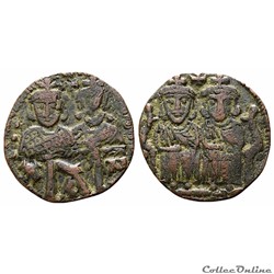 Léon IV et Constantin VI. (775-780 AD) Follis. Constantinople SEAR 1587