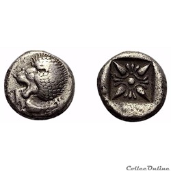 Milet (Ionia) Diobole "au Lion et à la fleur" (Douzième de statère) 6ème au 5ème s.av.J.C