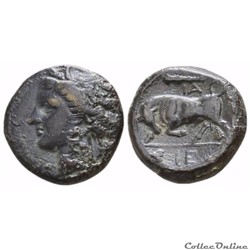 SICILE (Syracuse) Hiéron II - Litra (Revers Taureau ) - Unité de Bronze - (-275 - 265)