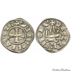 "PRINCIPAUTE D'ACHAÏE" Isabelle de Villehardouin (1297-1301) Denier tournois
