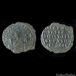 Basile 1er avec Léo et Constantin (867 - 886) Follis Constantinople - Sear 1713