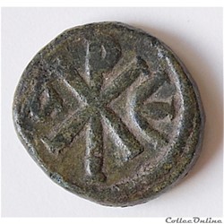 Justin Ier (518 - 527 A.D). Pentanummium au Christogramme