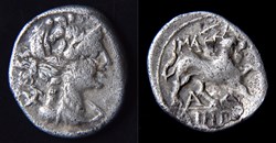"Drachme Légère" ou Tetrobole d'Argent - Date : c. 130-121 AC.