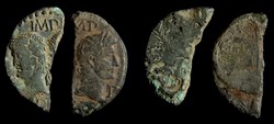2 demi-As ou Dupondius de Nîmes (De type III) début Ier S. après J.-C