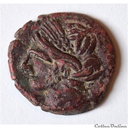 Zeugitane Carthage (221 - 210 Av. JC) tête de Tanit / cheval