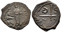 Tancrede, régent de Bohemond I prince d'Antioche avec St Pierre debout (1101-1103 1104-1112)