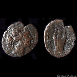 Bruttium. Rhegion vers 260-215 av. Bronze Artemis à la Lyre