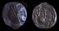 BOIOTIE, Thespiai. Vers 210 avant J.C- Lyre dans une couronne de laurier