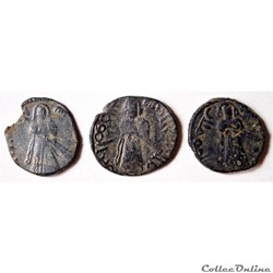 Abd Al-Malik (686-705) Calife debout 3 fals "Atelier d'Alep, Tanukh et Manbij"