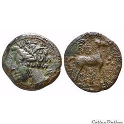 Zeugitane (400-350 AV JC), Bronze Tanit (AE 16)