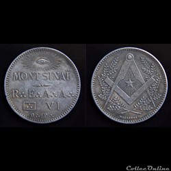 Jeton commémoratif de la Loge au R.E.A.A "Le Mont Sinaï" 1816