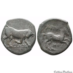 Apulia Arpi , Unité de Bronze au Taureau et au Cheval (3ème siècle av. jc)