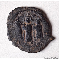 Heraclius , Héraclius Constantin et Martine (614-638) Follis Constantinople