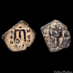 Constans II - follis émis à Constantinople (642-643) Sear 1001 avec Contremarque