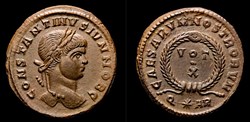 Constantin II Follis ou Nummus Atelier Arles Années 322-323