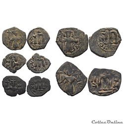 1 - 5 Pseudo-byzantines type "Imitatives coins" variantes de 636 à 660 A.D