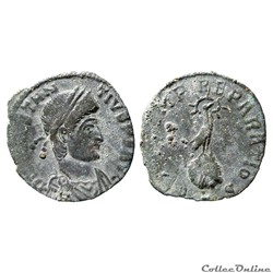 Constance II  (337-361 AP. JC)  "FEL TEMP REPARATIO" le  Phoenix sur un globe