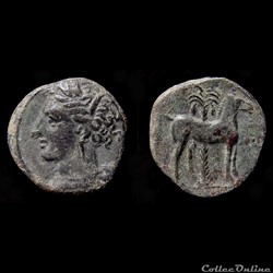 Carthage, Zeugitane (300-264 AV JC), Bronze (demi- unité)