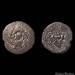 CORIOSOLITES (IIe - Ier siècles avant J.-C.) Statère de billon à la Lyre, classe V a