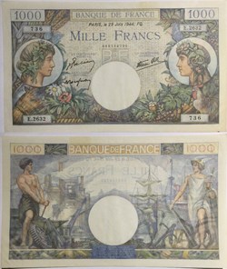 1000 Francs COMMERCE ET INDUSTRIE FRANCE 1944 F.39.09