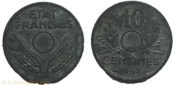 10 centimes état français non trouée