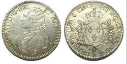 Écu dit "aux branches d'olivier" 1790 Paris LOUIS XVI