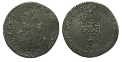 Sixième d'écu LOUIS XV DIT LE BIEN AIMÉ
