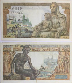 1000 Francs DÉESSE DÉMÉTER FRANCE 1942 F.40.13