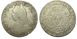 Écu dit "aux branches d'olivier" de Béarn 1728 Pau LOUIS XV DIT LE BIEN AIMÉ