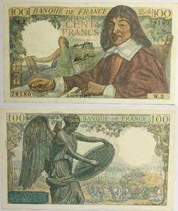 100 Francs DESCARTES FRANCE 1942 F.27.01