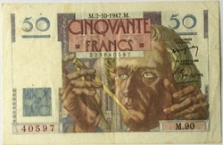 50 Francs LE VERRIER FRANCE 1947 F.20.09
