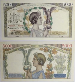 5000 Francs VICTOIRE Impression à plat FRANCE 1939 F.46.14
