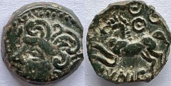 GAULE Bituriges Cubes. Bronze ISVNIS aux trois annelets