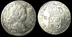 LOUIS XV DIT LE BIEN AIMÉ X sols de Navarre 1719 Bourges