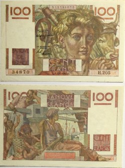 100 Francs JEUNE PAYSAN FRANCE 1947 F.28.15