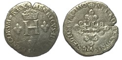 Double sol parisis, ou six blancs ou "gros de Nesle"HENRI II 1550 Paris