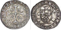 CHARLES VII LE VICTORIEUX Blanc à la couronne n.d. Bourges