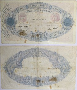 500 Francs BLEU ET ROSE FRANCE 1937 F.30.38